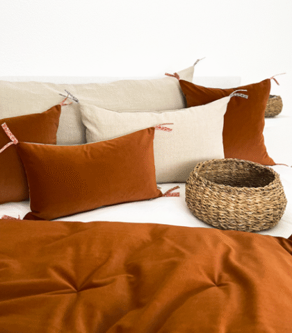 Ensemble de la collection Stuðlagil, couleur terracotta